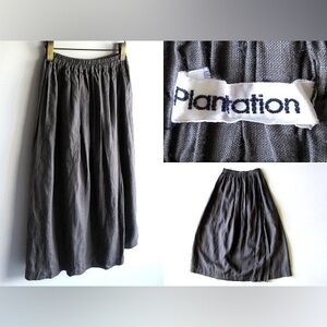 Issey miyake plantation vintage 80s gray linen skirt